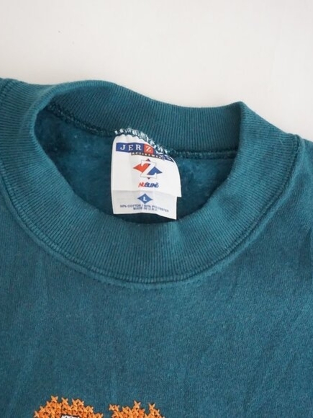 Teal Crewneck Sweater with Doll Embroidery - Picture 5 of 5